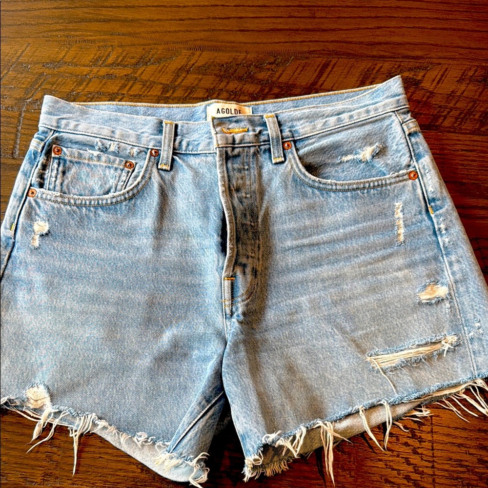 Agolde Parker Long denim shorts